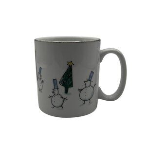 Eddie Bauer Ceramic Snowman & Christmas Tree Mug Coffee Tea